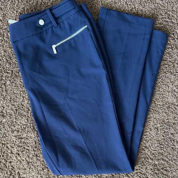 Calvin Klein Dark Blue Straight Slim Trousers - Picture 1 of 9